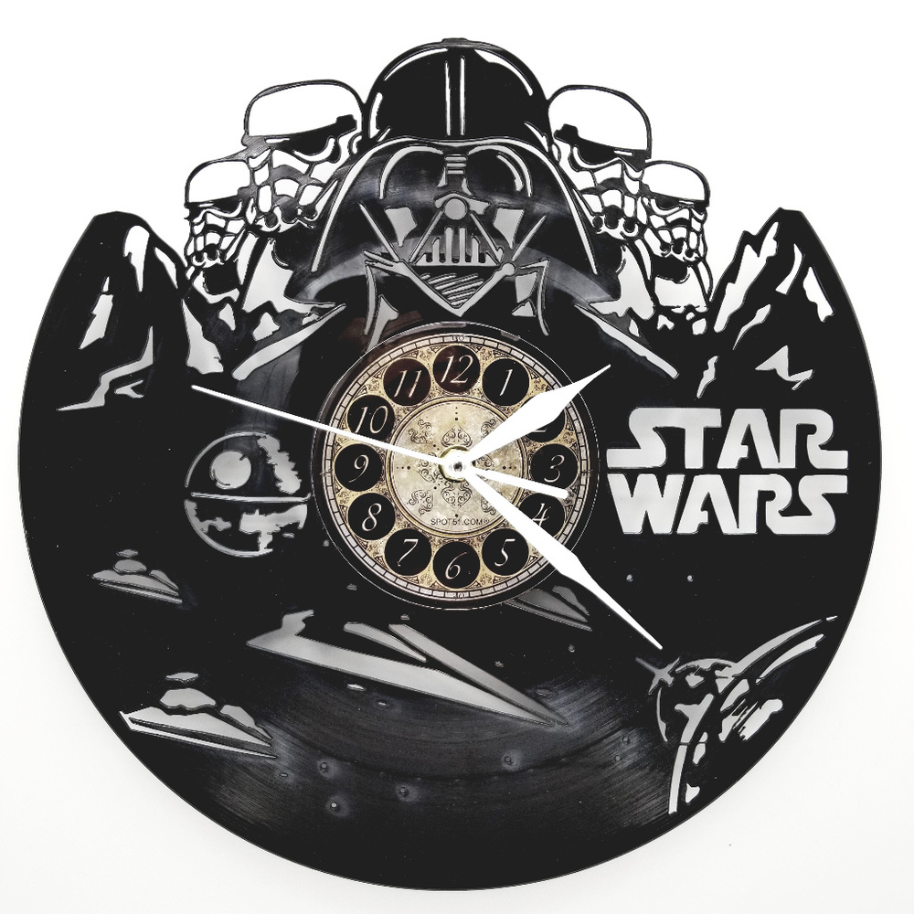 STAR WARS vinyl record clock